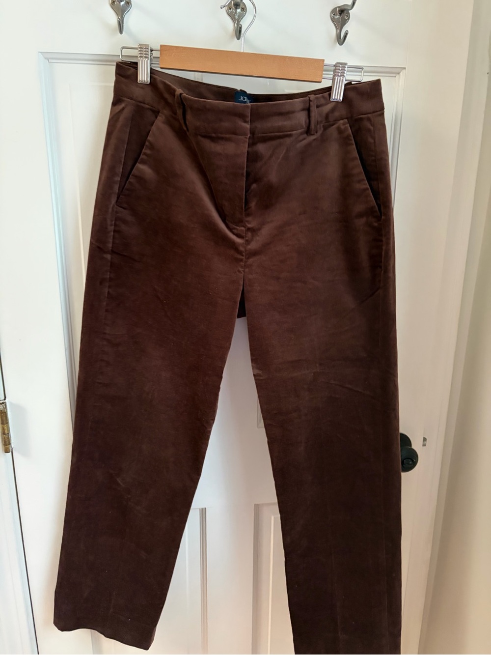 J. Crew Dark Brown Straight-Leg velvet Pants